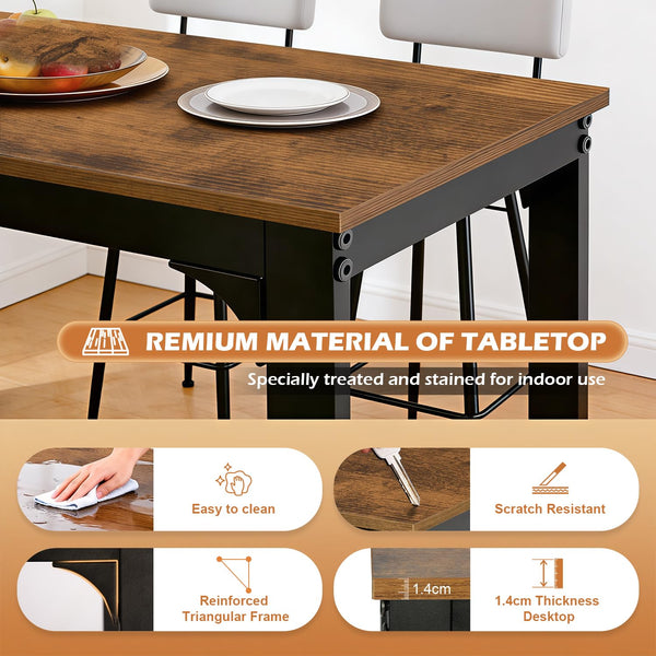 Industrial Bar Height Pub Table with Metal Frame