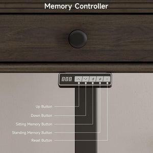 Electric Standing Desk with Drawers and Storage Outlets