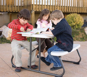 Folding Kids Picnic Table – HDPE & Steel, Seats 4