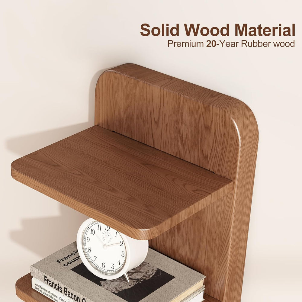 5-Tier Solid Wood Narrow Bookshelf