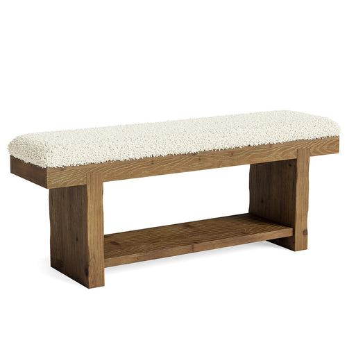 Farmhouse Storage Bench with Shelf