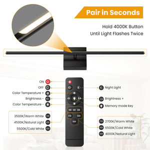 Hardwire Wall Sconce Set of 2 with Remote Control – 28 Inch, Dimmable, 100–240V