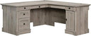 L-Shaped Executive Desk with File Cabinet & Storage Drawers