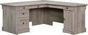 L-Shaped Executive Desk with File Cabinet & Keyboard Tray