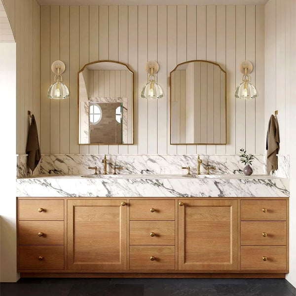K9 Crystal Wall Sconce – Brass & Black Dimmable Vanity Light