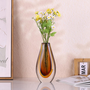Hand Blown Glass Vase — Decorative Art Vase for Home Decor