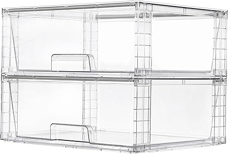 Clear Stackable Storage Drawers with Handles – 15" Wide Acrylic Organizer Bins