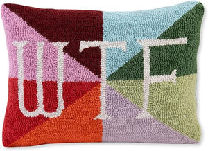 Embroidered Hook Decorative Throw Pillow 12"x16"
