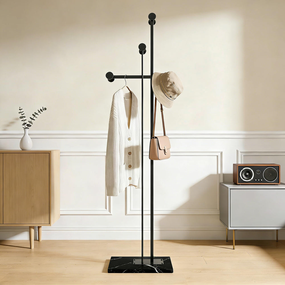 Freestanding Coat Rack with Marble Base