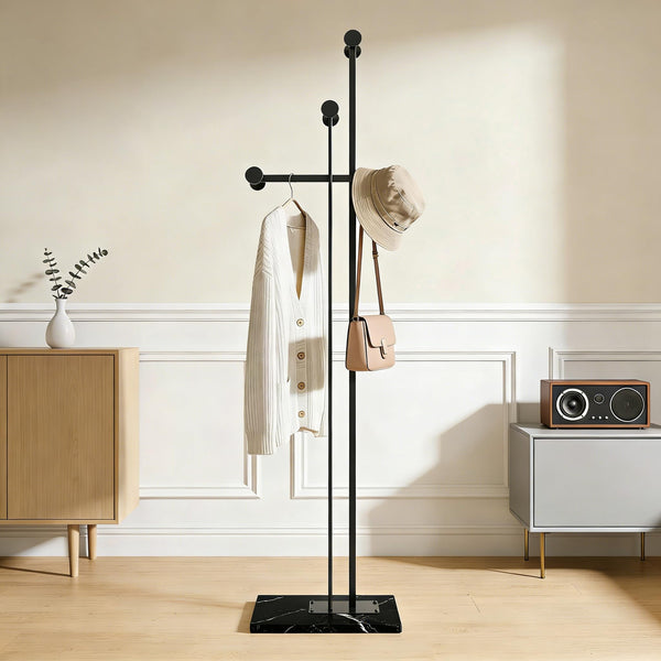 Freestanding Coat Rack with Marble Base