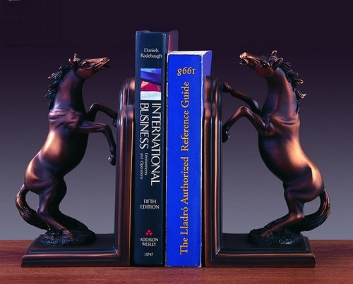 Bronze Plated Horse Bookends Set of 2