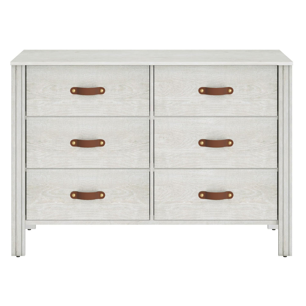 6-Drawer Dresser with Fabric Drawers – Off White