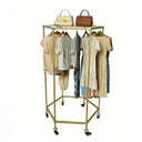 Round Garment Rack with Shelf & Wheels