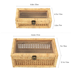 Rattan Decorative Box with Lid – Set of 2
