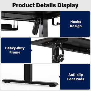 L-Shaped Electric Standing Desk — 63" x 55"