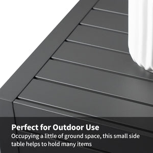 Aluminum C-Shaped Outdoor Side Table