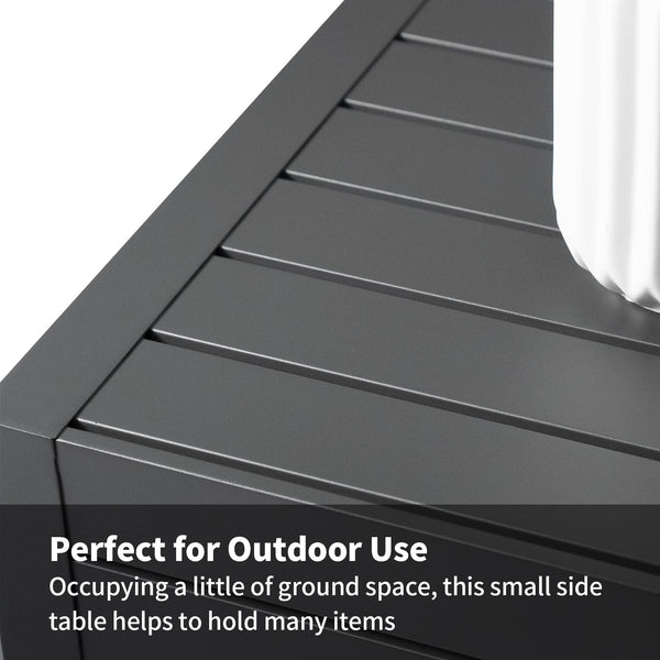 Aluminum C-Shaped Outdoor Side Table