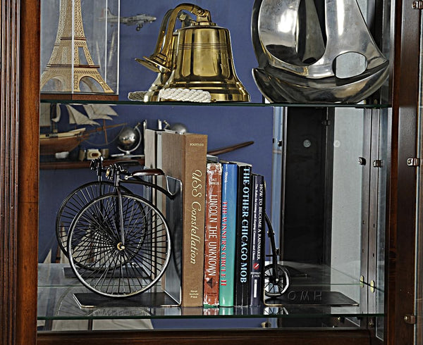 Vintage High Wheeler Bicycle Bookends – Iron Metal, Black