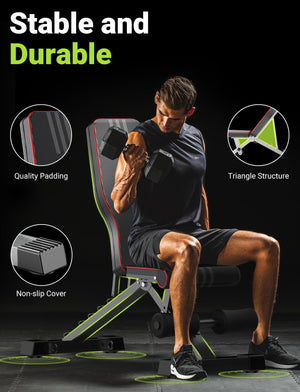Adjustable Weight Bench – Foldable, 84 Positions, 827LBS Capacity