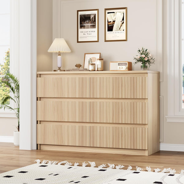 6-Drawer Fluted Dresser with Smooth-Glide Drawers