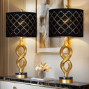 Gold Touch Control Table Lamp with USB Ports & LED Bulb