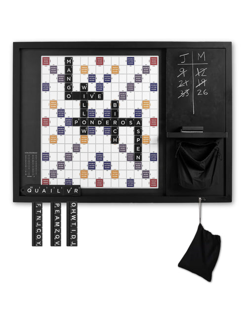 Oversized Magnetic Wall Word Game Board with Chalkboard & Storage