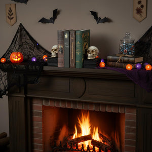 Skull Bookends Gothic Resin Skeleton Head