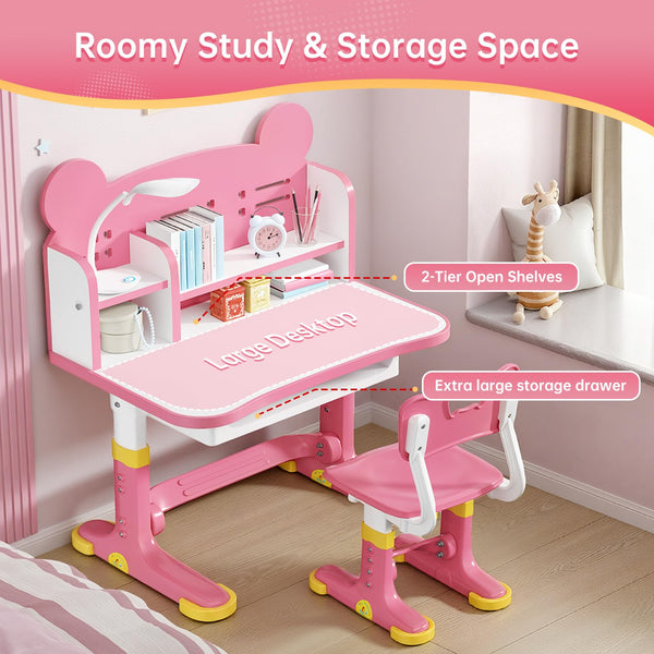 Height Adjustable Kids Desk and Chair Set