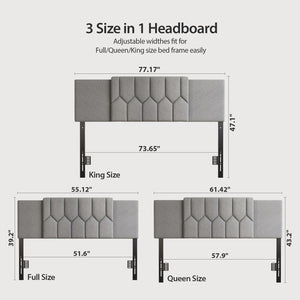 Upholstered Tufted Adjustable Headboard – Full/Queen/King