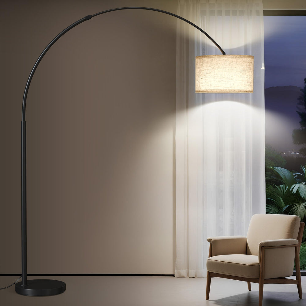 82" Arc Floor Lamp with Adjustable Arm & 3-Color LED