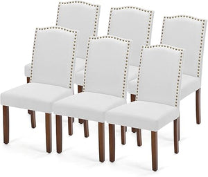 Dining Chairs Set with Wooden Legs & Padded Seat