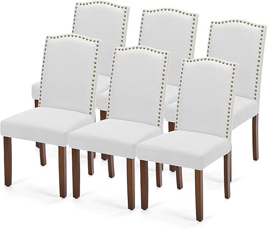 Dining Chairs Set with Wooden Legs & Padded Seat