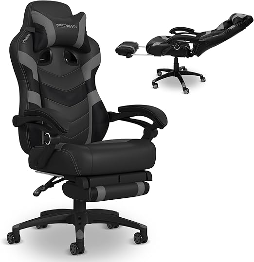 Ergonomic Gaming Chair with Footrest & Lumbar Support