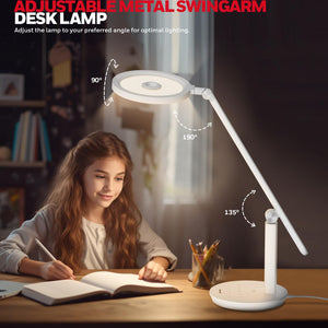 LED Desk Lamp 800LM Dimmable Eye-Caring Reading Light with Timer