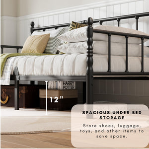 Twin Metal Daybed Frame with Headboard