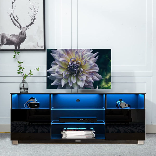 LED TV Stand with Storage Drawers & Shelves
