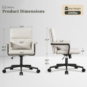 Mid-Back Ergonomic Office Chair with Lumbar Support