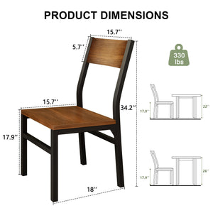 Modern Dining Chairs Set of 6 with Ergonomic Backrest, MDF Seat & Metal Legs