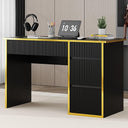 47-Inch Fluted Computer Desk with File Drawer and Storage