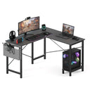 L-Shaped Corner Desk 50 Inch with Side Bag and Reversible CPU Shelf
