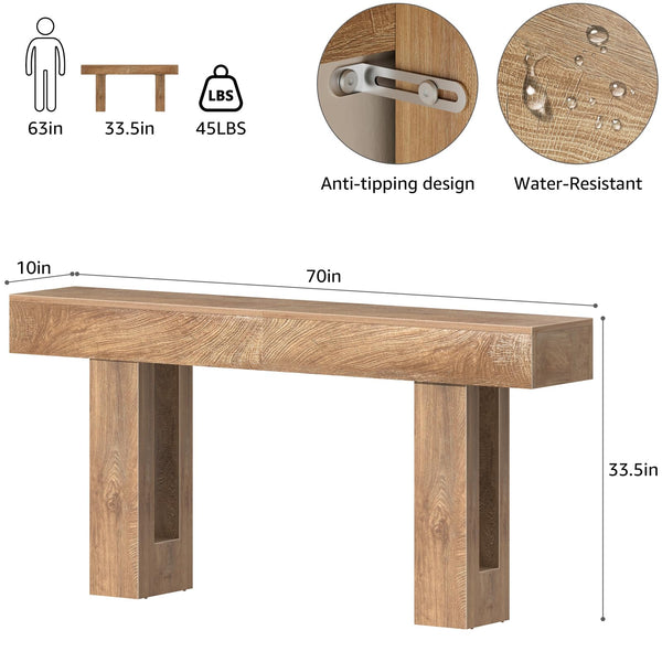 70-Inch Farmhouse Console Table – Entryway Sofa Table
