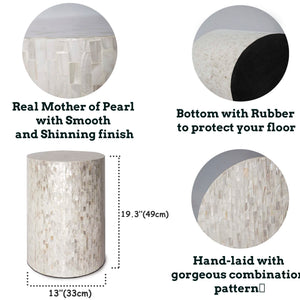 Mother of Pearl Cylinder Drum End Table