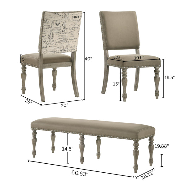 8-Piece Extendable Dining Set with Bench – Driftwood