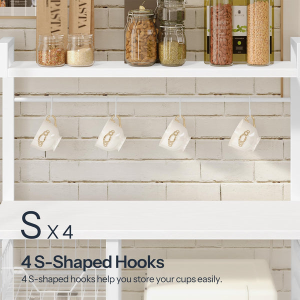 Baker's Rack with Power Outlets & Mesh Basket