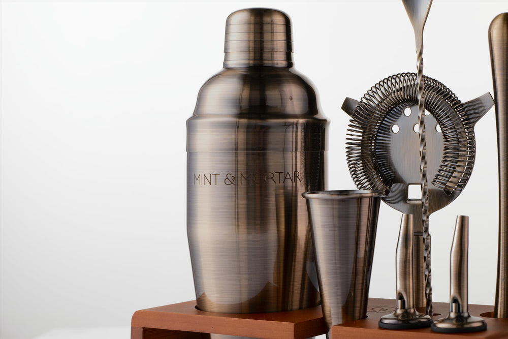 7-Piece Cocktail Shaker Set with Bamboo Stand