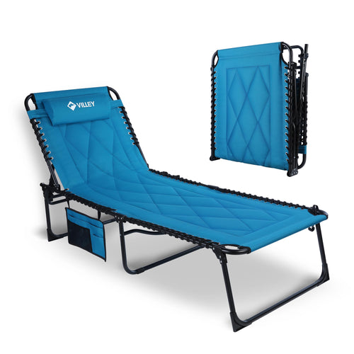 Oversized Padded Chaise Lounge with Adjustable Backrest