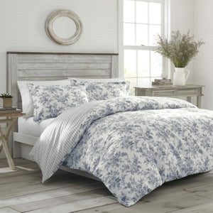 King Comforter Set – Reversible Cotton Bedding with Shams & Throw Pillows