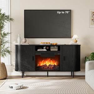 63" Fireplace TV Stand with 23" Electric Fireplace for TVs up to 70"