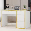 47-Inch Fluted Computer Desk with File Drawer and Storage