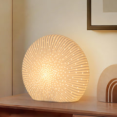 Ceramic Table Lamp with Seashell Shade